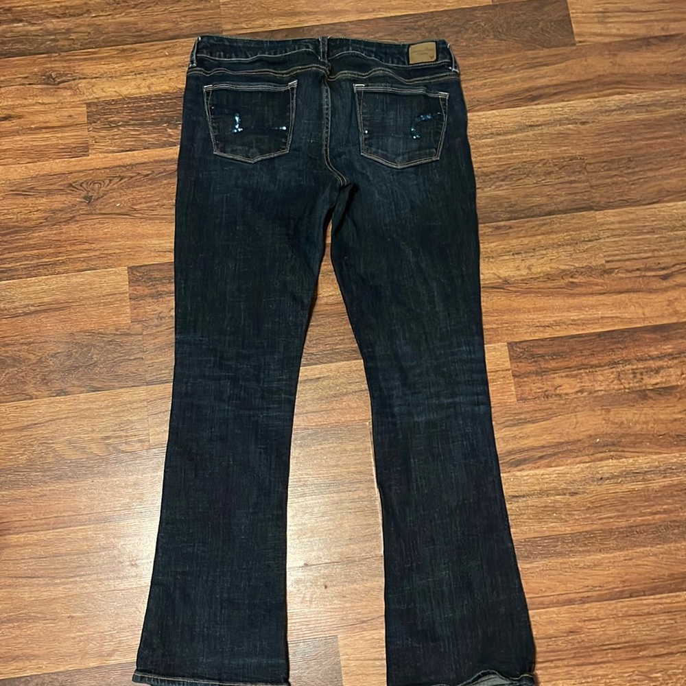 American Eagle dark straight jeans sz 14 very good shape.